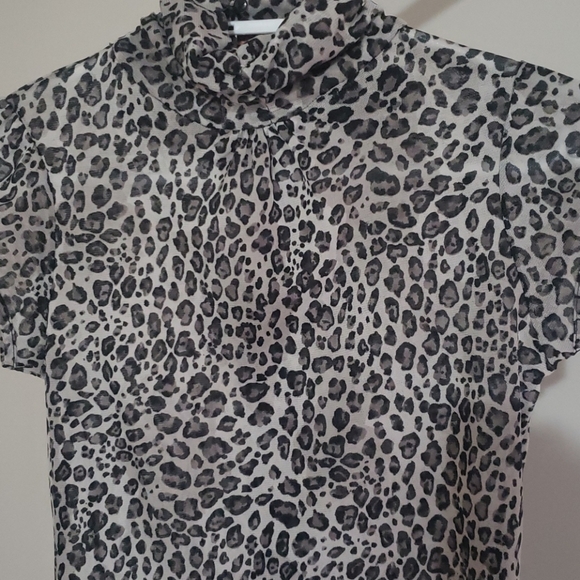 Zara leopard mesh top - Picture 2 of 3